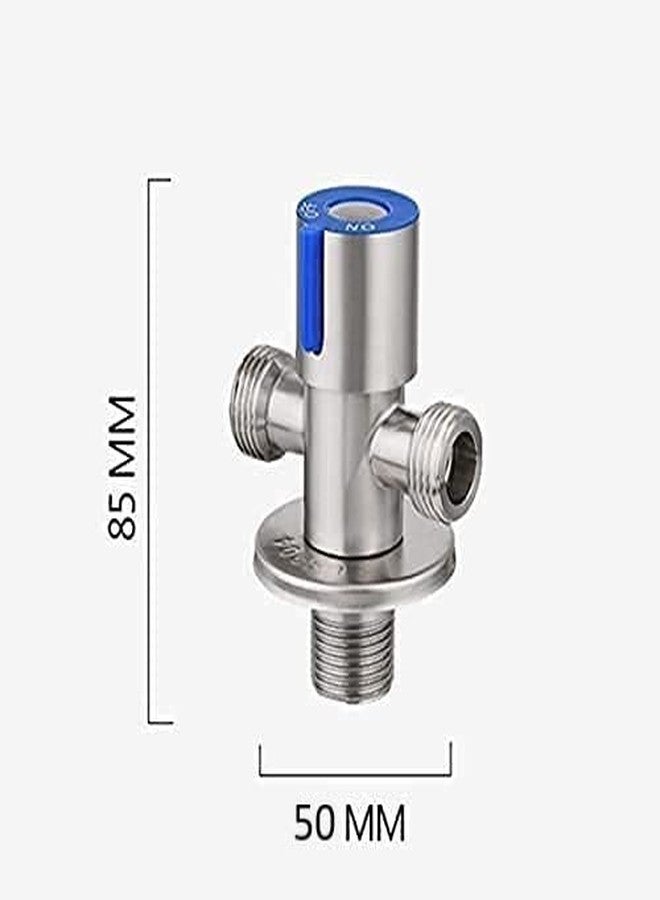 NEXOMS SSAV02 304 Grade Stainless Steel Two Way / 2-IN-1 Angle Valve with Wall Flange (Both outlets open together) - Image 2